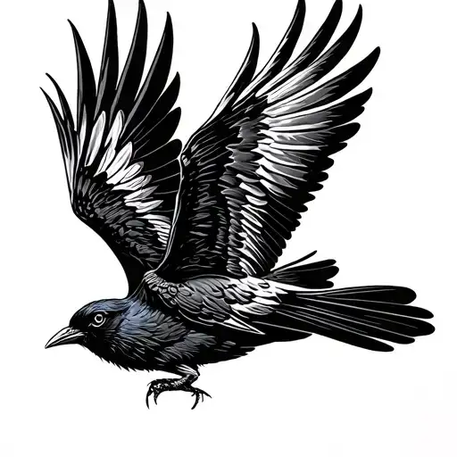 Black Bird Flying