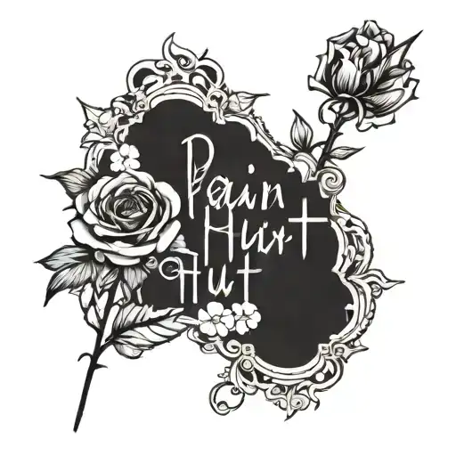 A Tattoo Desigs With The Words Pain Hurt And Loneliness