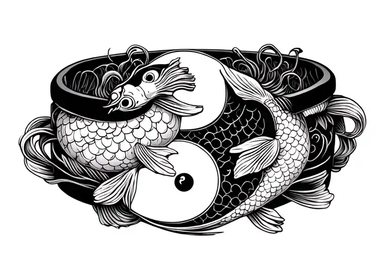 Japanese Style Bracelet With Koi Yin And Yang Fish