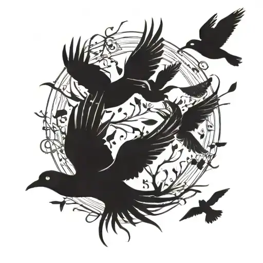 Birds Flying Together