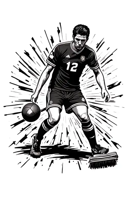 Warning Signal With A Footballer Sweeping And Breaking The Signal