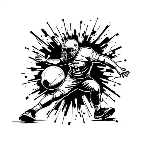 Warning Signal With A Footballer Sweeping On One Side Of The Signal And Breaking It