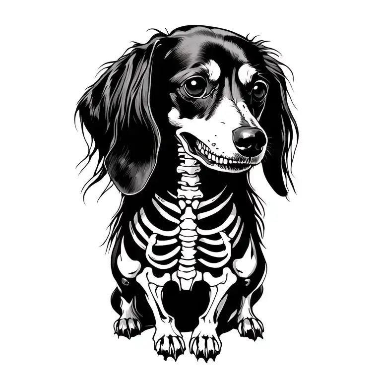 Skeleton Longhaired Dachshund