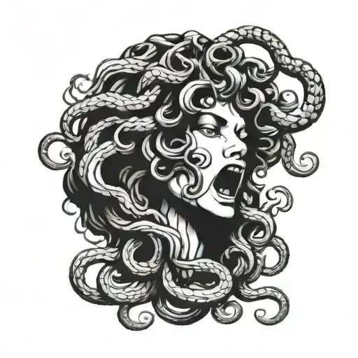 Medusa With Open Mouth Where Said Never Mind