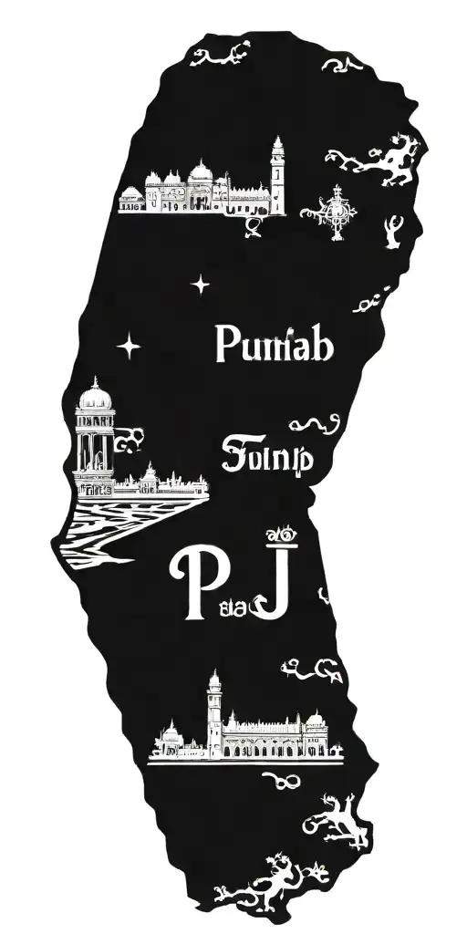 Punjab Map With Punjabj Letters