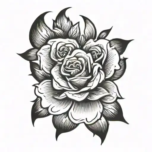 Wings Around Neck Tattoo Rose