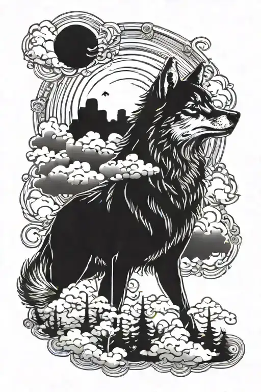 Wolf Christian With Clouds
