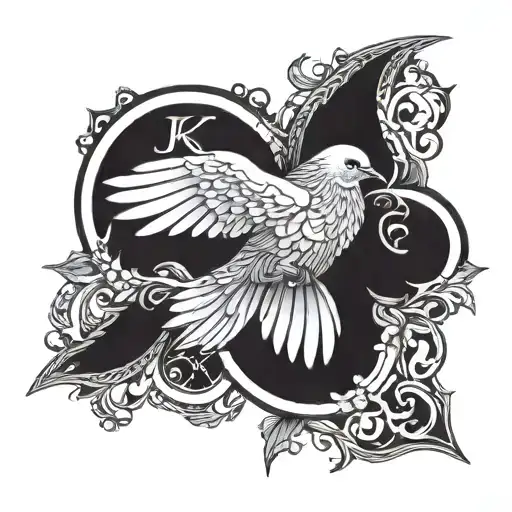 Dove With Roman Numerals Surrounded