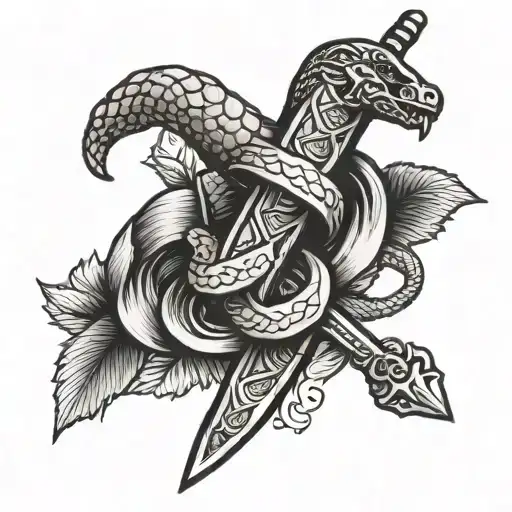 Beautiful Dagger With Snake Wrapped