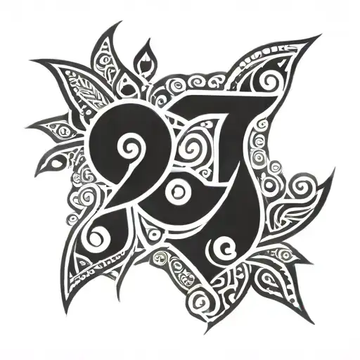 Maori Style Tattoo Design Featuring
