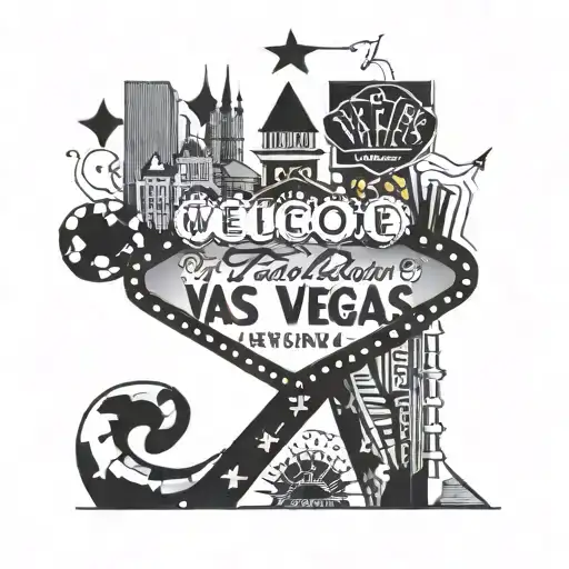 The Letter V In A Vegas Theme Combined With The Letters 23