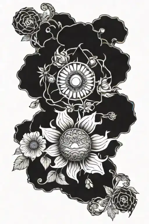 Blossoming Sun Evolution To Final Form Sunlight Black And White