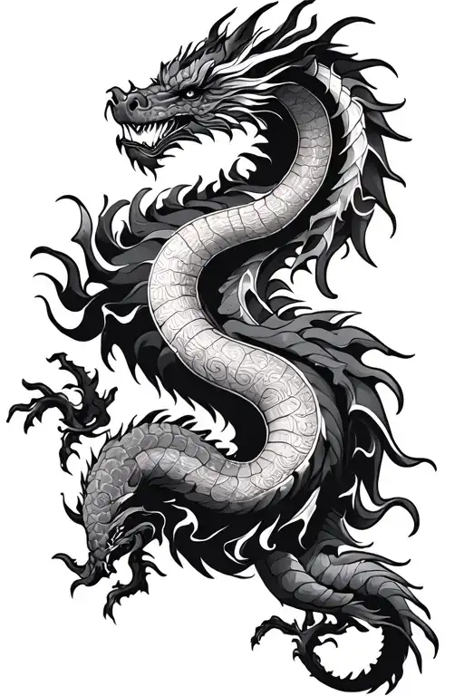Black Dragon Half Arm Sleeve
