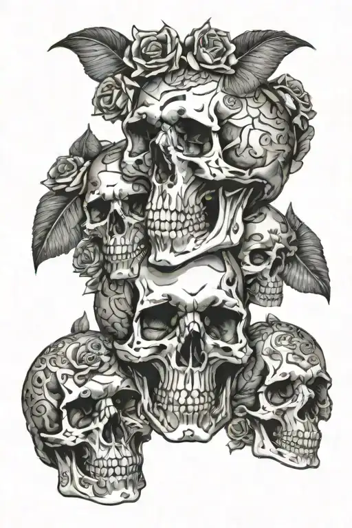 Skulls Surround With Money