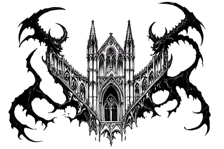 Gothic Cathedral With Demonic Vibe