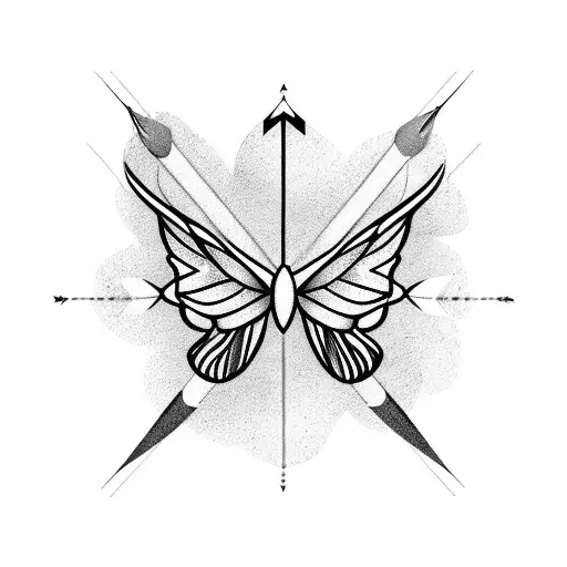 Arrow With Butterflies