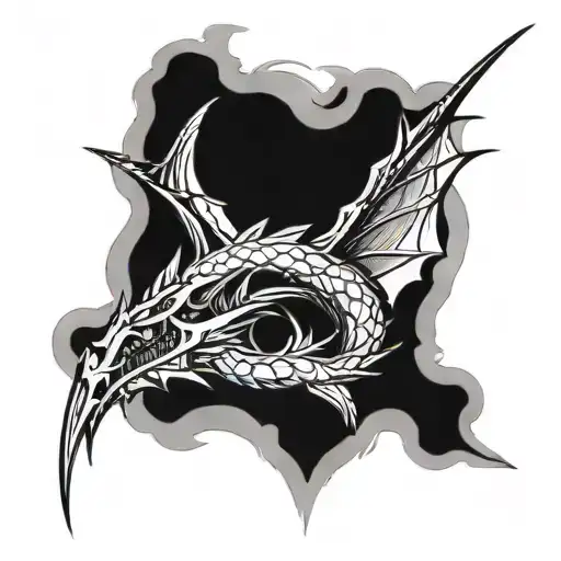 Broken Sword With Dragon Wings