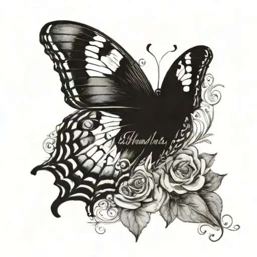 Echo Of A Butterfly Resting Peacfully With A Verse Written As The Body