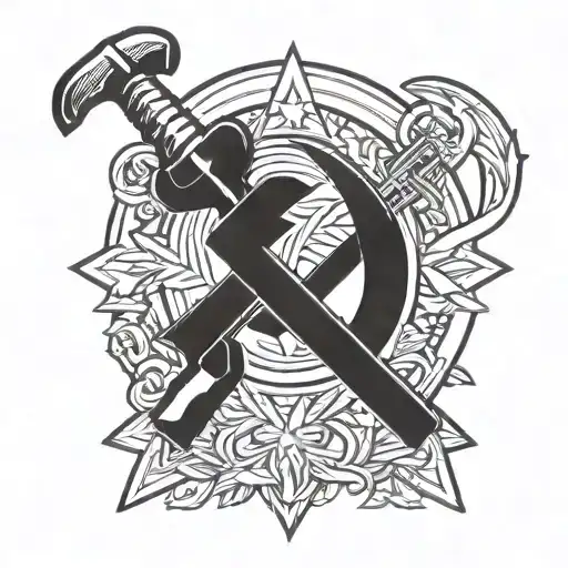 Hammer And Sickle Representing The Strength