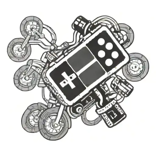 A Pixelated Video Game Controller Intertwined With A Classic Bicycle Design