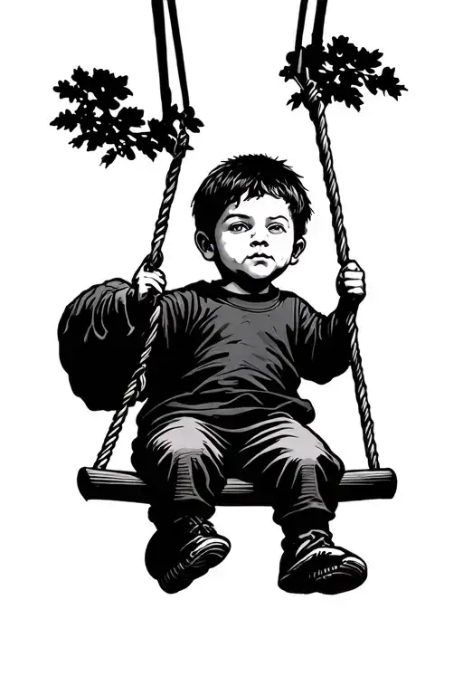 Kid Swinging Alone Named Kanav