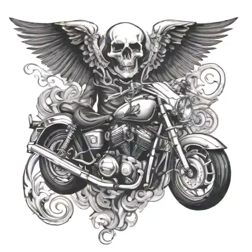 Skull And Motorbike