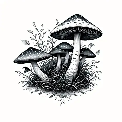 A Nature-inspired Graphic Design Incorporating Bioinformatics Symbols And Mushroom Elements