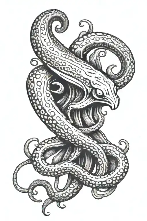 Squid Wrapping Its Tentacles