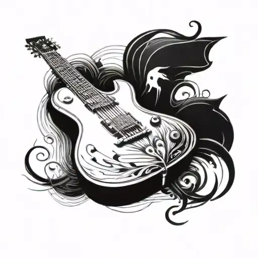 Musical And Masculine Small Tattoo Design Combining Elements