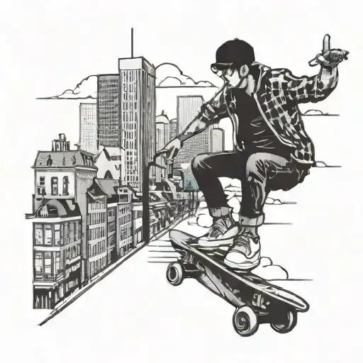 An Accountant Balancing On A Skateboard In A City Setting