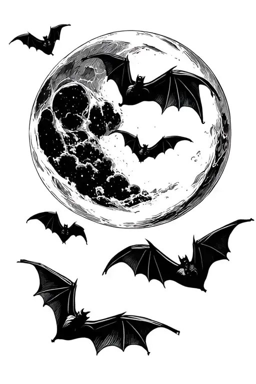 Bats Flying To The Moon