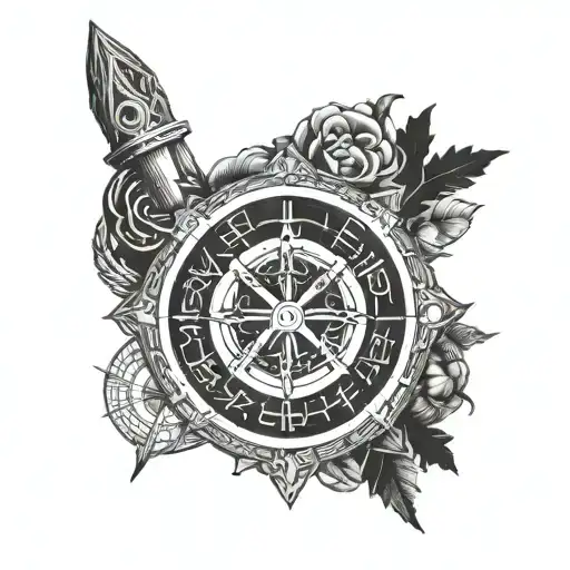 Vegvisir Symbol With Elements