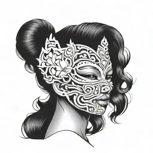 Girl With Hanyou Mask
