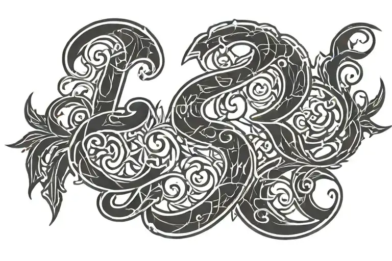 309 Number In Black Letter In Scratch Style