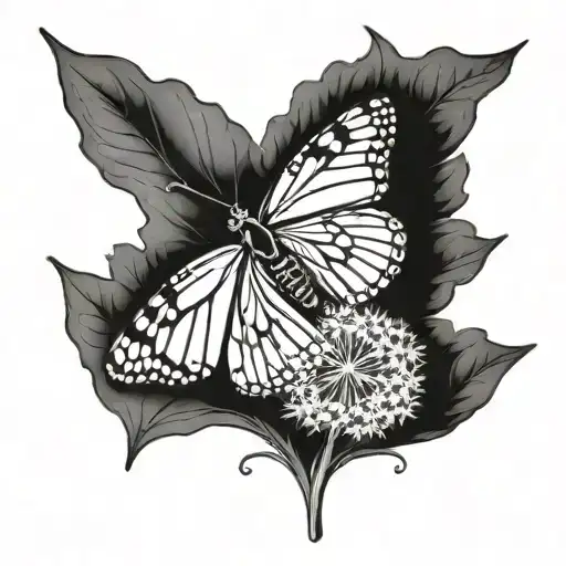 Dandelion With Butterfly