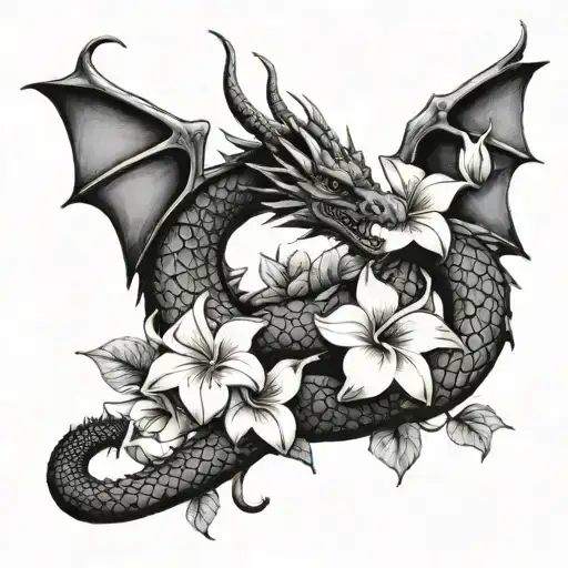 Dragon And Plumeria Rubra