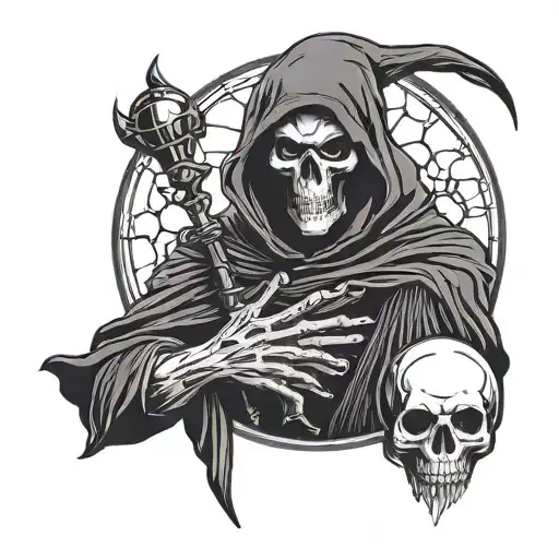 Grim Reaper Holding Orb In Front