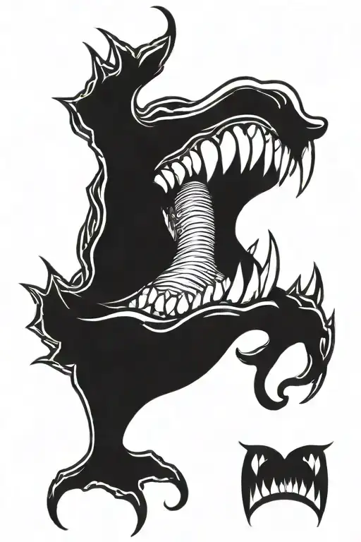 Big Devouring Mouth With Sharp Teeth And A Heart With Eye In It