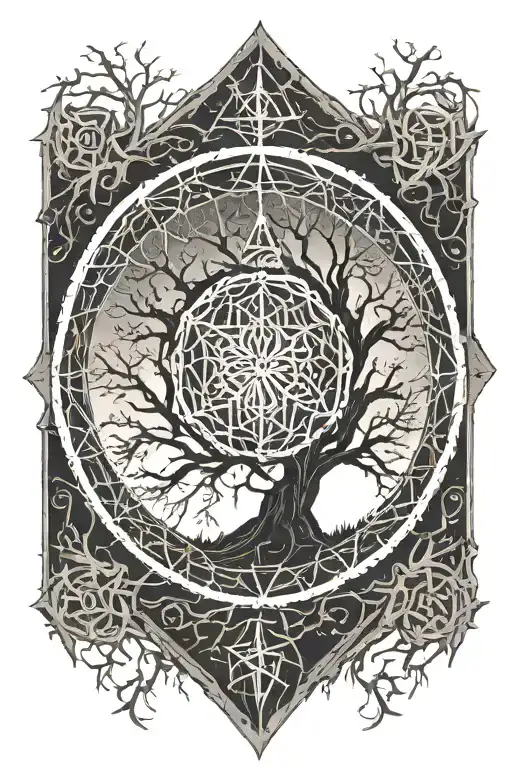 Helm Of Awe & Web Of Wyrd Above The Tree