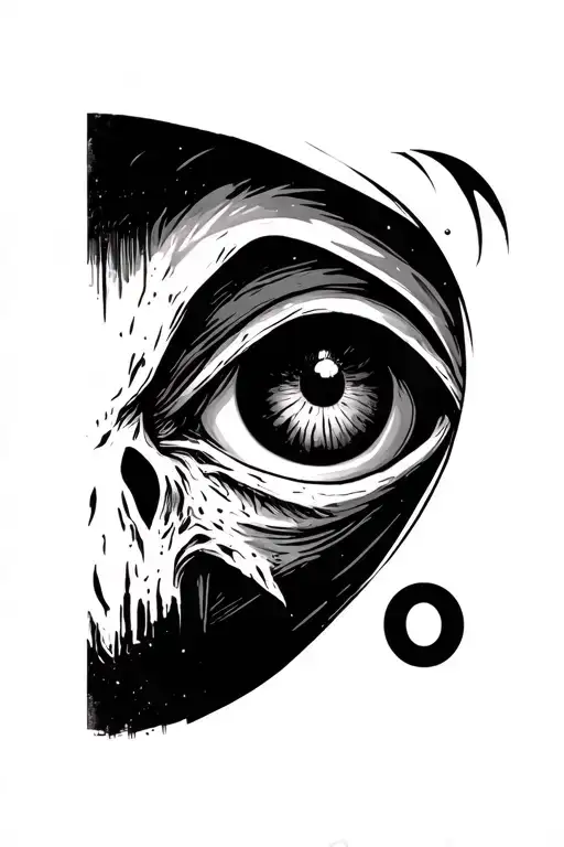 Reaper With Semi Colon In Right Eye