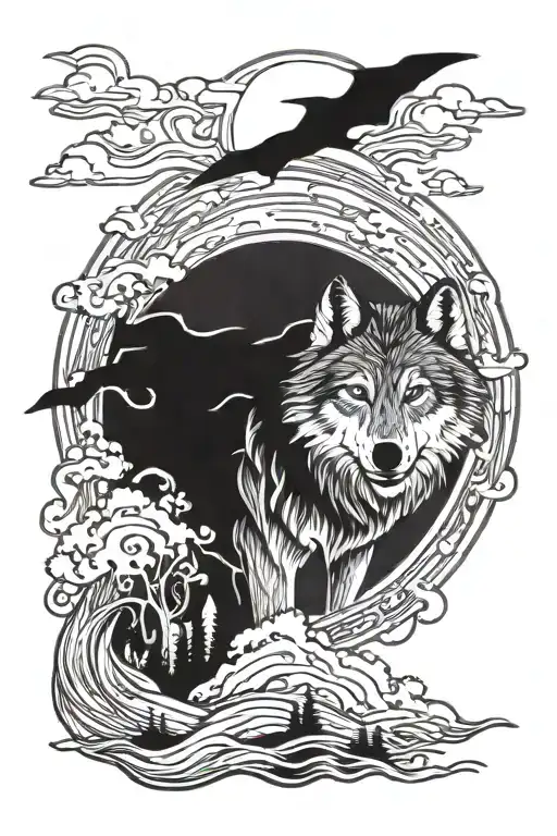 Calm In The Midst Of A Storm And Wolf