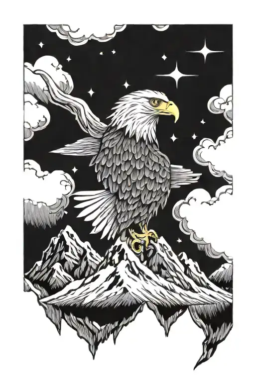Eagle And Mountains Inside