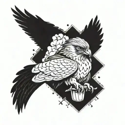 Do A Falcon With Clouds Holding A Jersey And Throw Some Extras For A Thigh