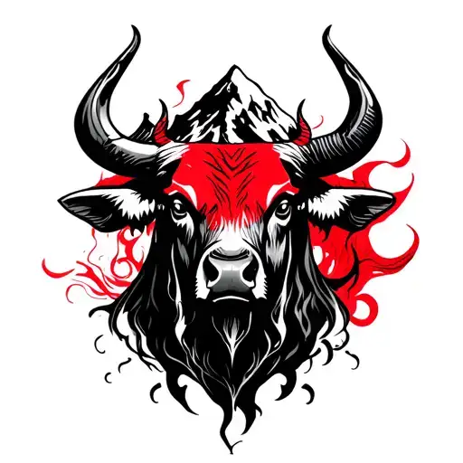 Dark Red Bull Mountain