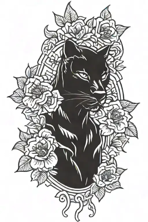 Black Panther Had With Flovers In Old School Style