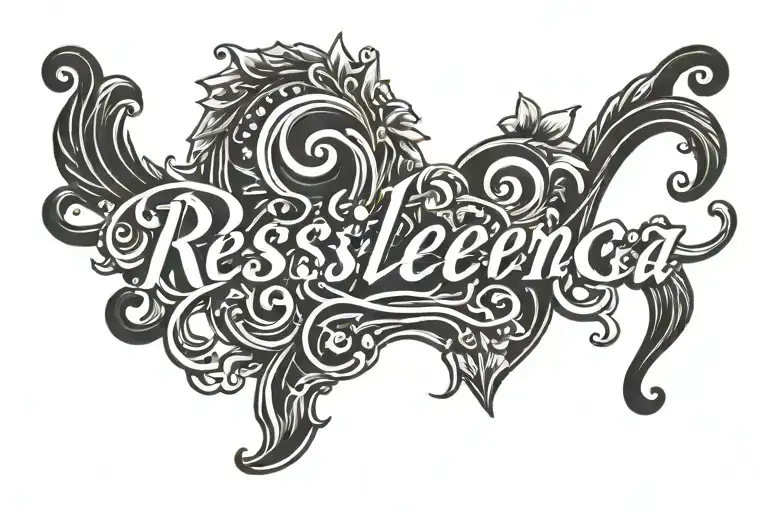 The Word Resiliencia In Chicano Cursive Font Lettering With
