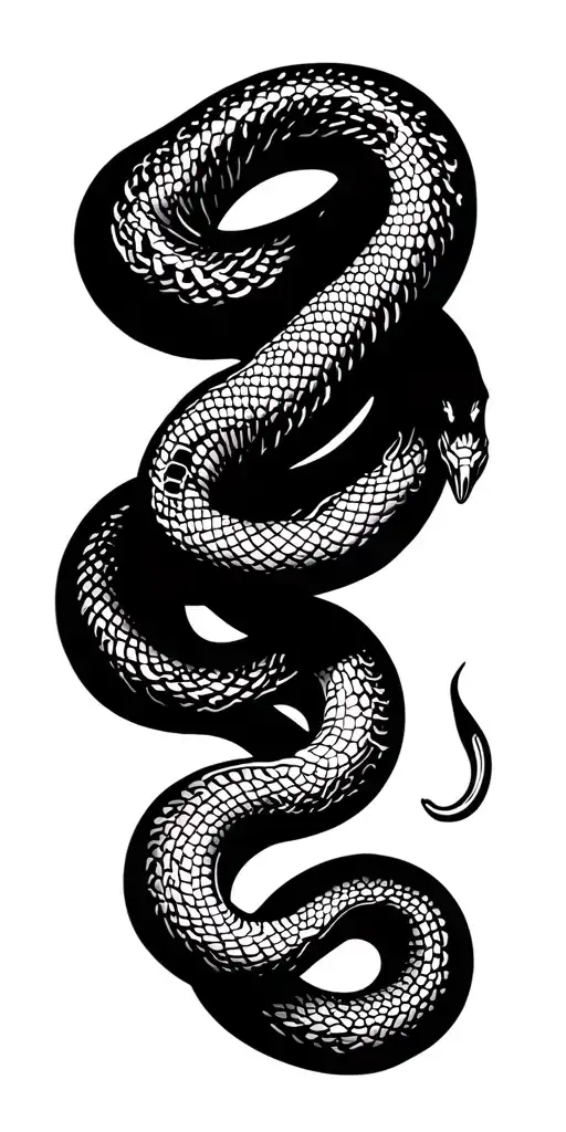 Simple Silhouette Illustration Of Two Coiled Snakes Two Twisted Snakes Decorative Element Knot