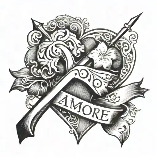 Family Using The Word Amore With A Cross