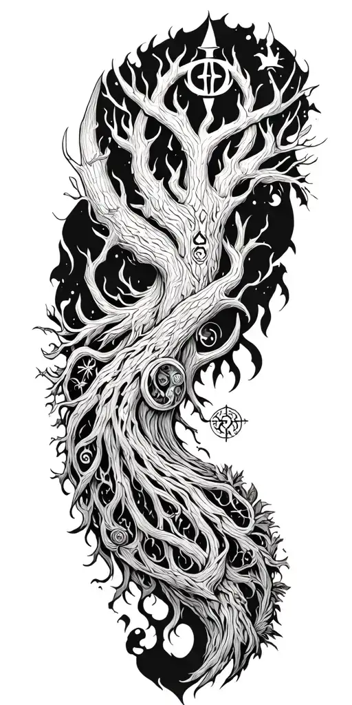 Yggdrasil With Norse Runes