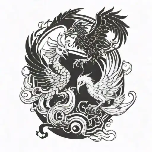 Phenix Fighting Dark Figuers